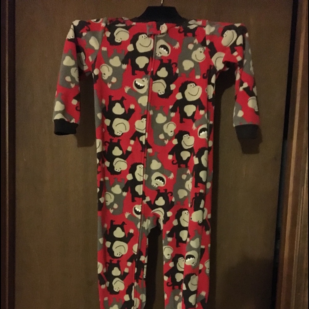 Childrens footed monkey pjs